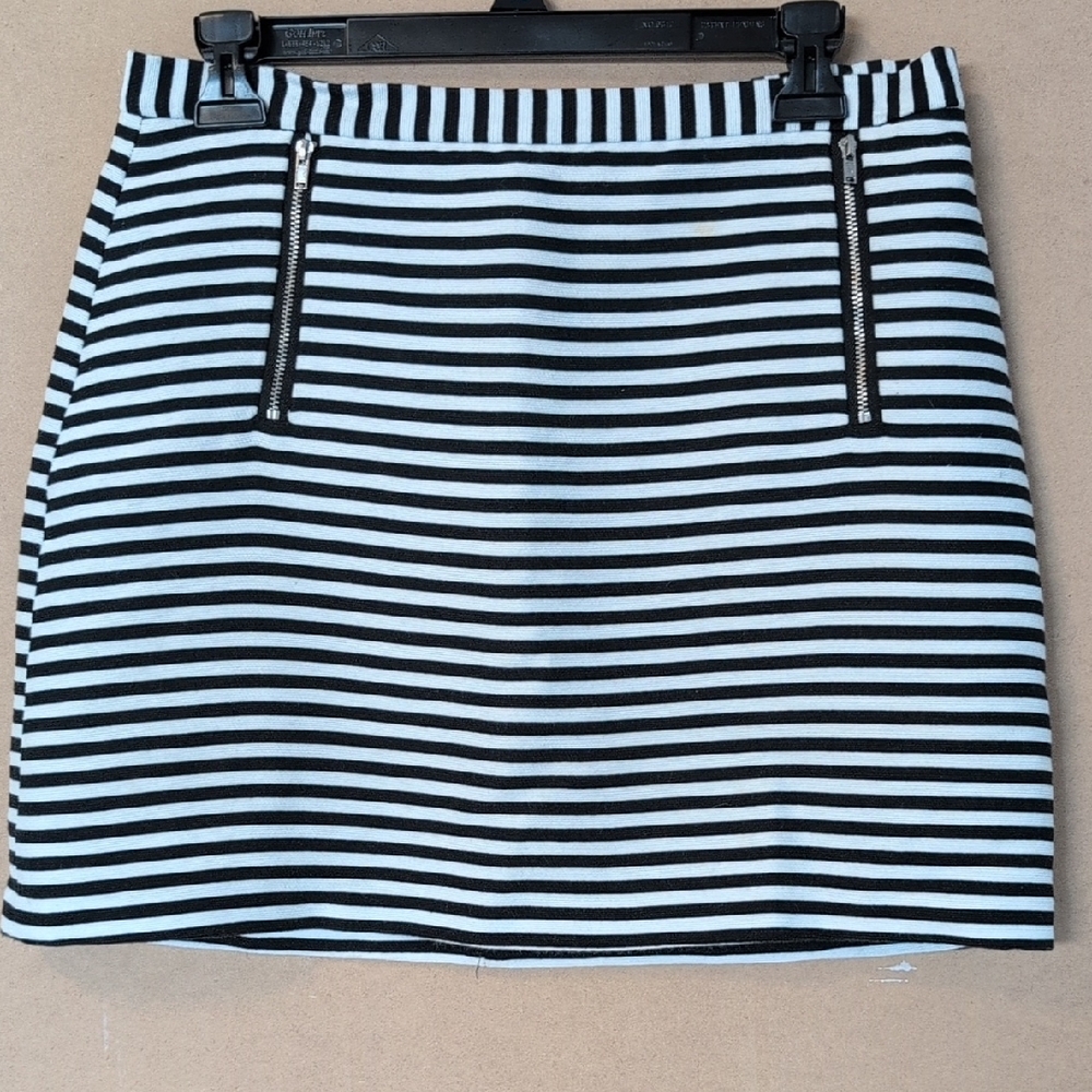 Striped Black and White Women's Skirt